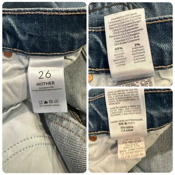 Mother SUPERIOR The Mid Rise Dazzler Ankle Step Fray Something To Remember 26 - Picture 13 of 14